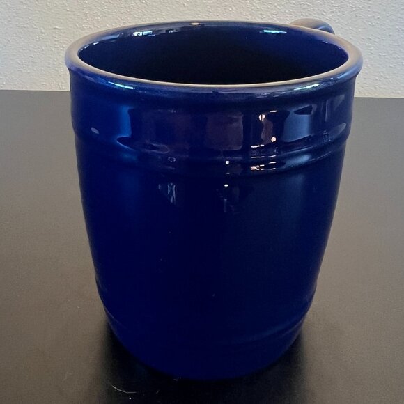 AMERICAN LIVING Cobalt Blue Ironstone Mug ~ 3 Embossed Stars & Double Ribbing - Picture 6 of 9